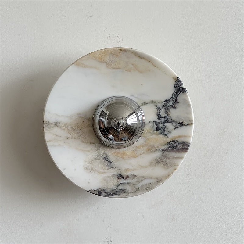 Alba Modern Minimalist Chrome Marble Wall Lamp