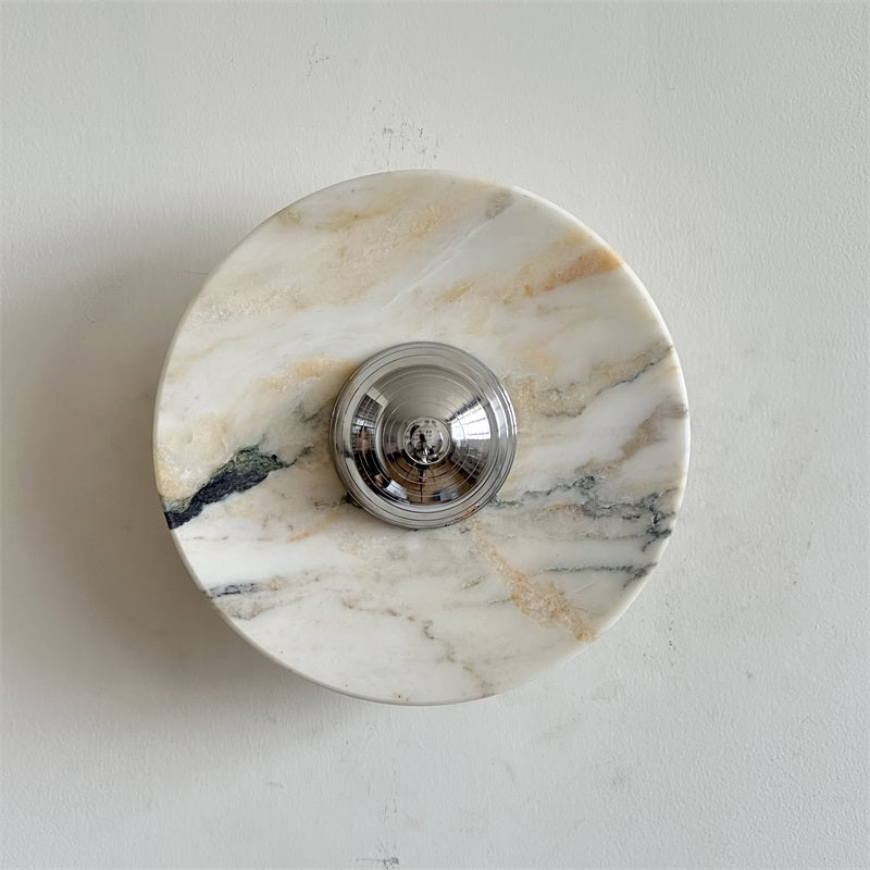 Alba Modern Minimalist Chrome Marble Wall Lamp