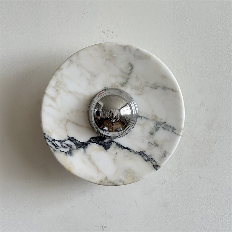 Alba Modern Minimalist Chrome Marble Wall Lamp