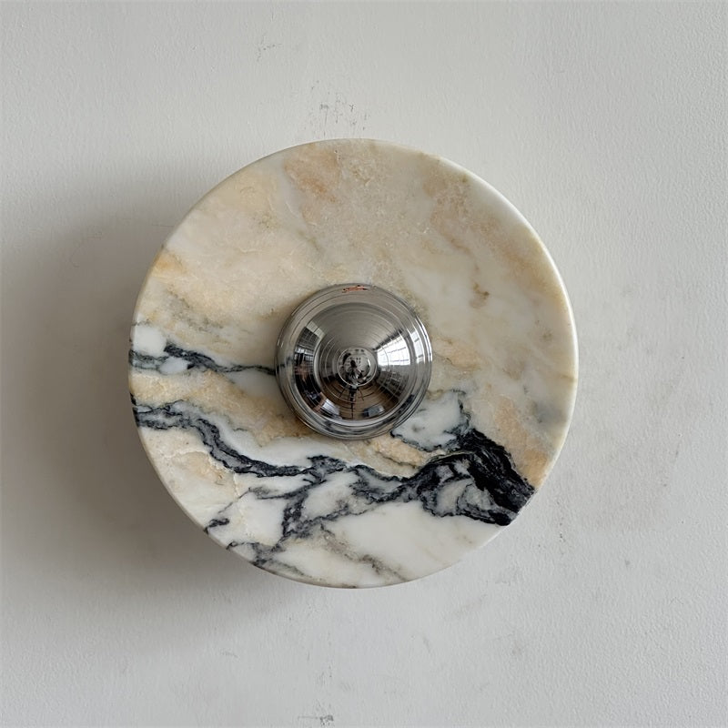 Alba Modern Minimalist Chrome Marble Wall Lamp