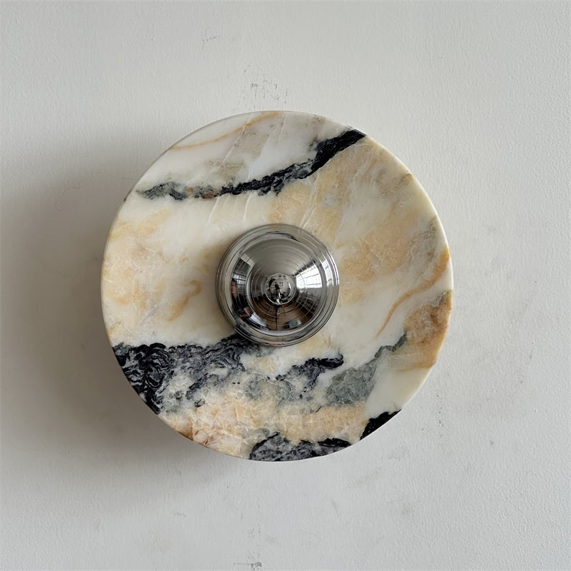 Alba Modern Minimalist Chrome Marble Wall Lamp