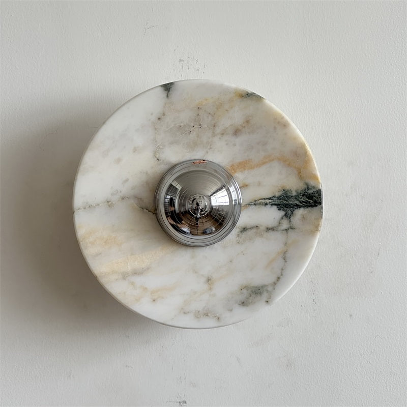 Alba Modern Minimalist Chrome Marble Wall Lamp