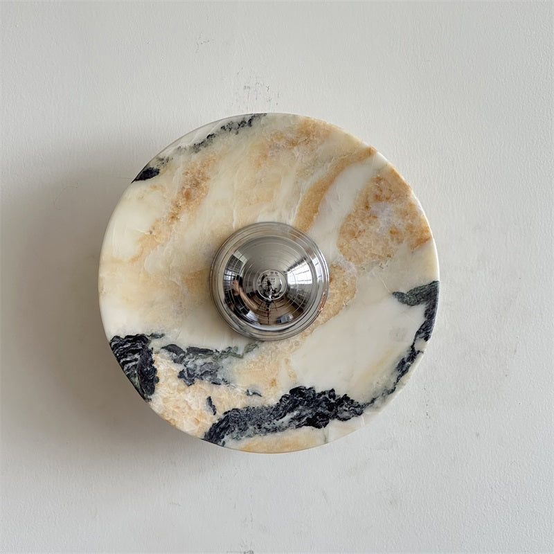 Alba Modern Minimalist Chrome Marble Wall Lamp