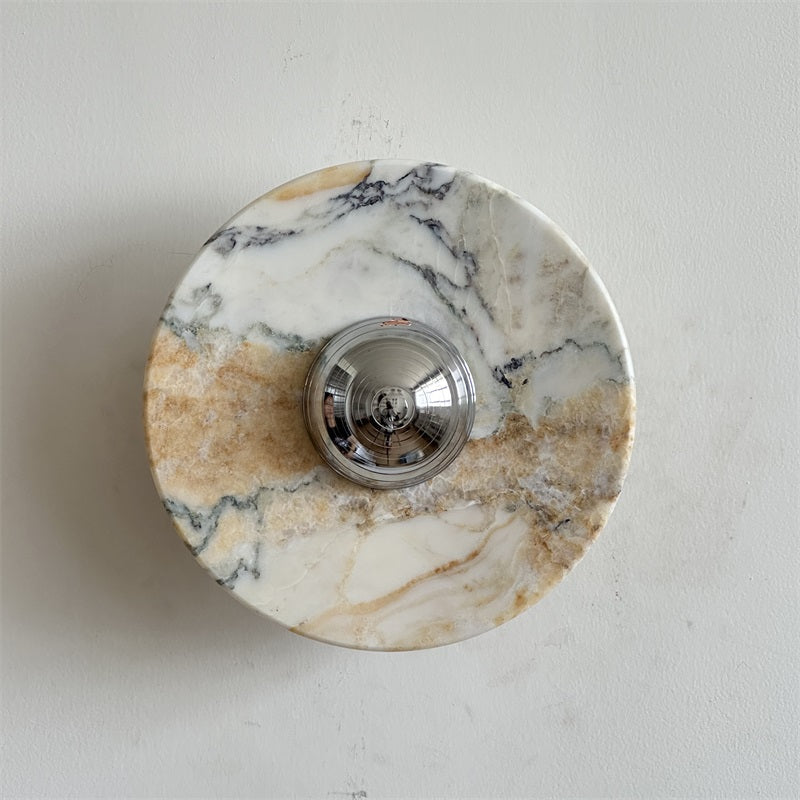 Alba Modern Minimalist Chrome Marble Wall Lamp