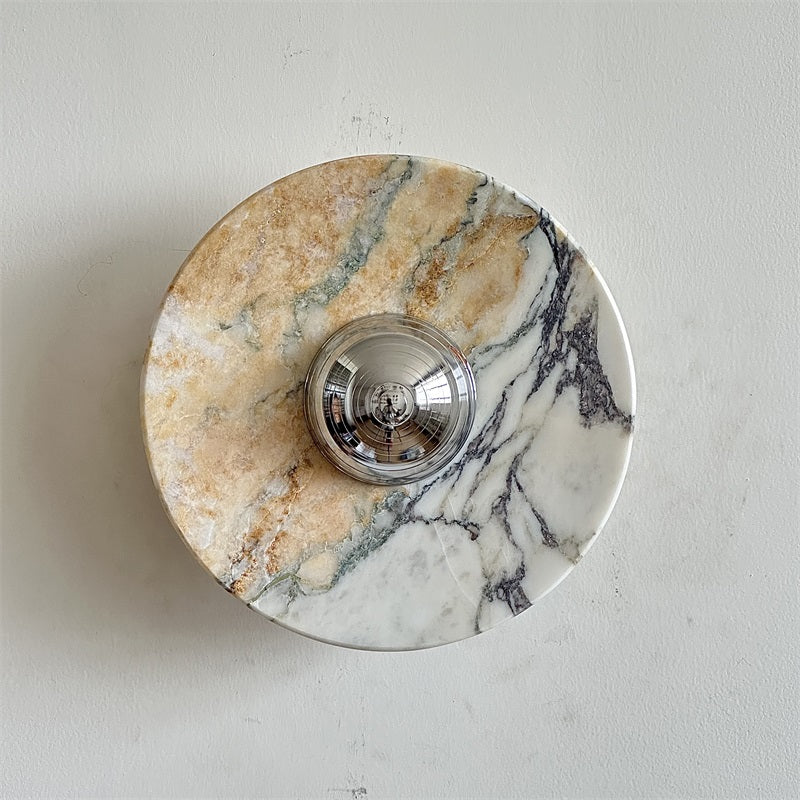 Alba Modern Minimalist Chrome Marble Wall Lamp