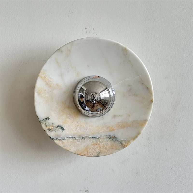 Alba Modern Minimalist Chrome Marble Wall Lamp
