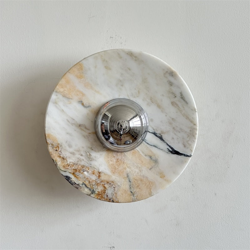 Alba Modern Minimalist Chrome Marble Wall Lamp