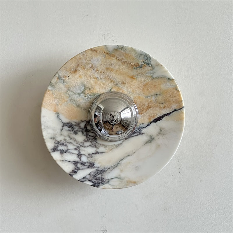 Alba Modern Minimalist Chrome Marble Wall Lamp