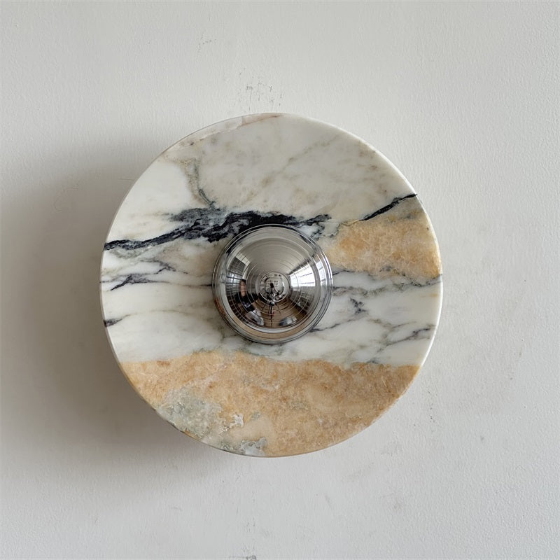 Alba Modern Minimalist Chrome Marble Wall Lamp