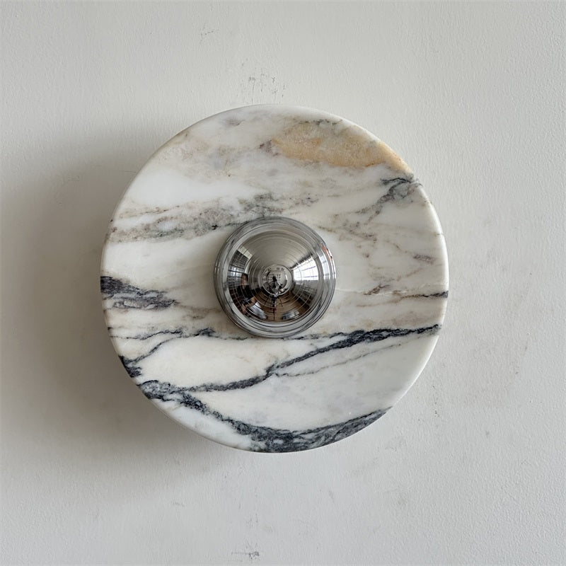 Alba Modern Minimalist Chrome Marble Wall Lamp