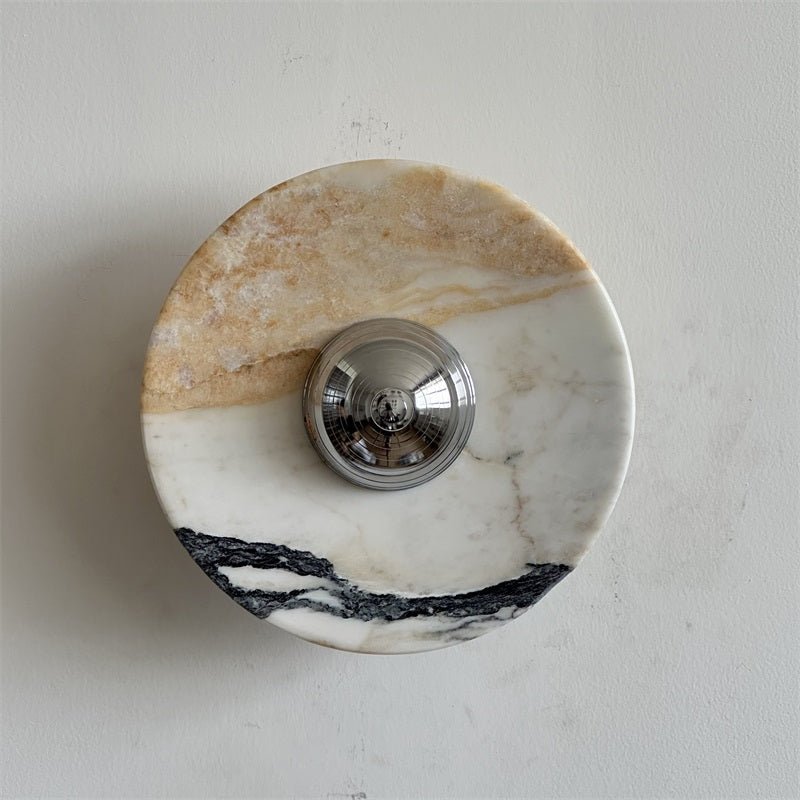 Alba Modern Minimalist Chrome Marble Wall Lamp