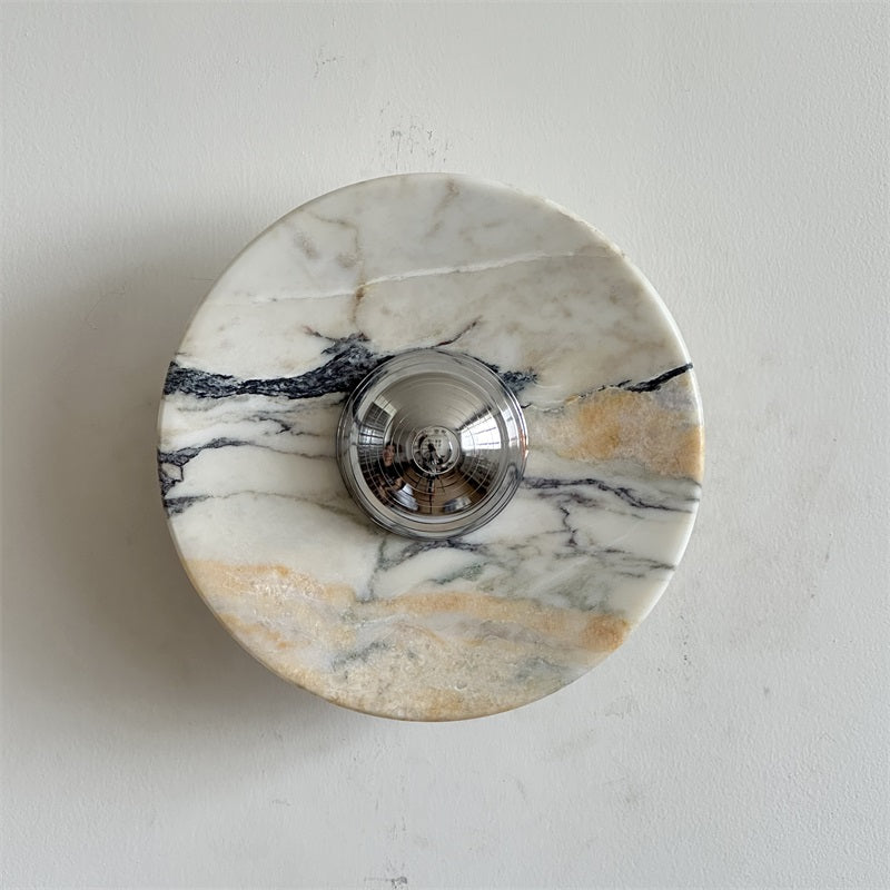 Alba Modern Minimalist Chrome Marble Wall Lamp