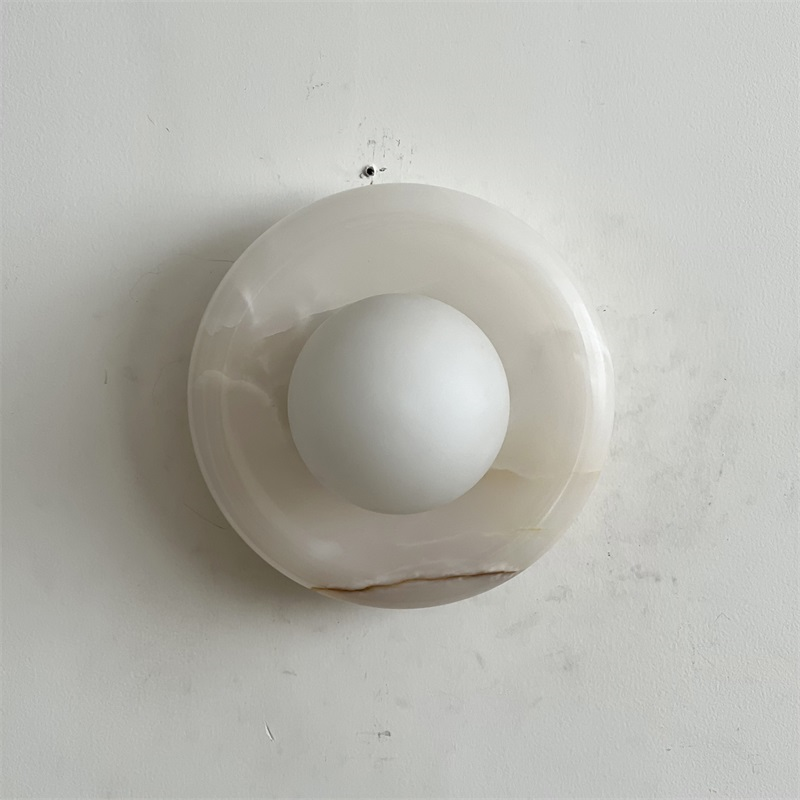 Aursilos Premium Nordic Art White Jade Glass Sconce Wall Lamp