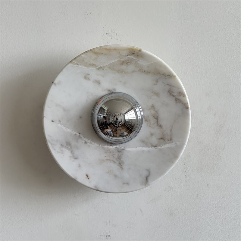 Alba Modern Minimalist Chrome Marble Wall Lamp