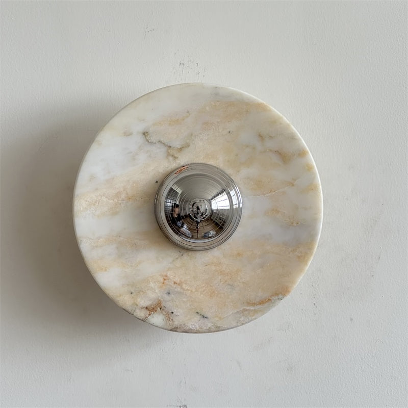 Alba Modern Minimalist Chrome Marble Wall Lamp