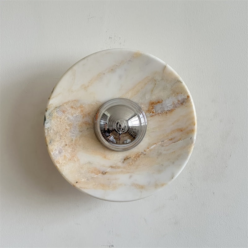 Alba Modern Minimalist Chrome Marble Wall Lamp