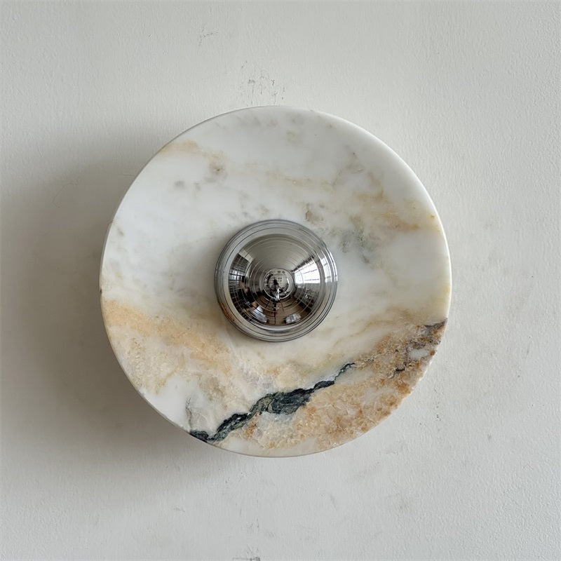 Alba Modern Minimalist Chrome Marble Wall Lamp