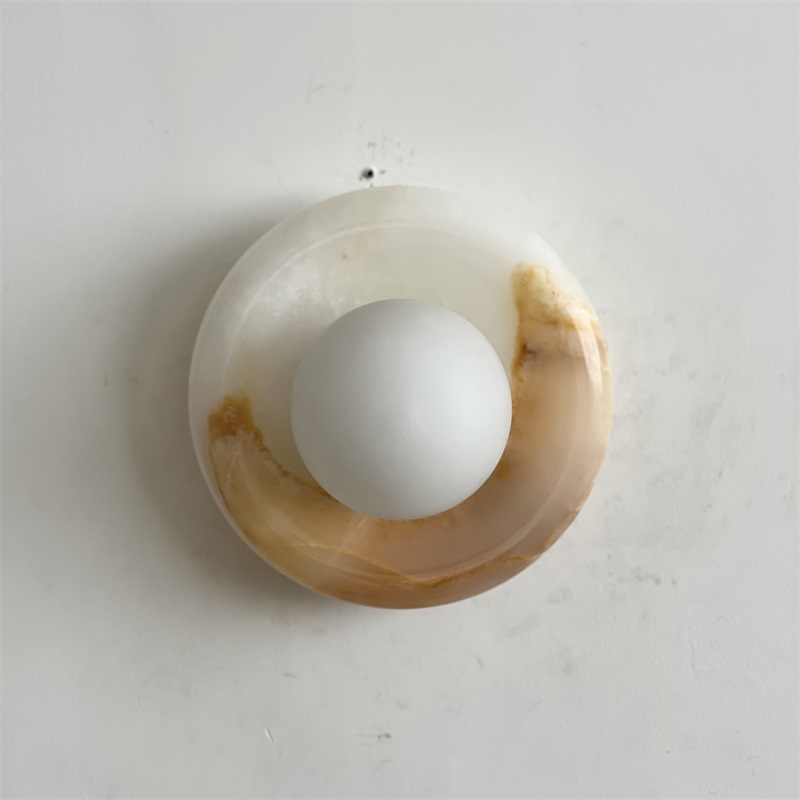 Aursilos Premium Nordic Art White Jade Glass Sconce Wall Lamp