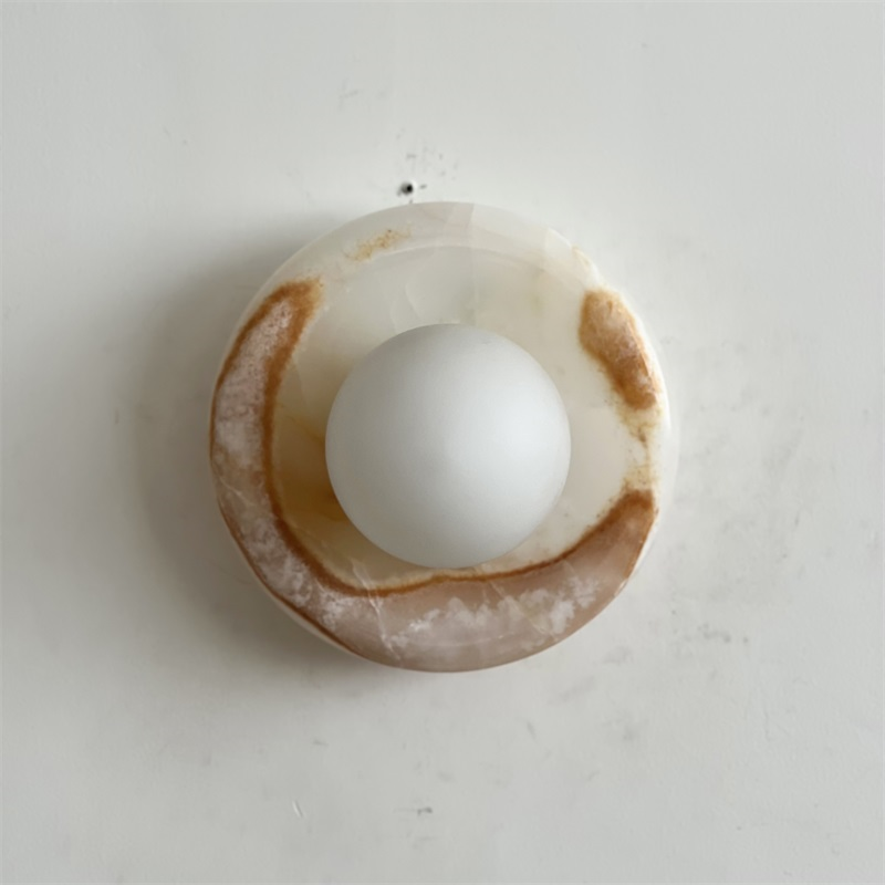 Aursilos Premium Nordic Art White Jade Glass Sconce Wall Lamp