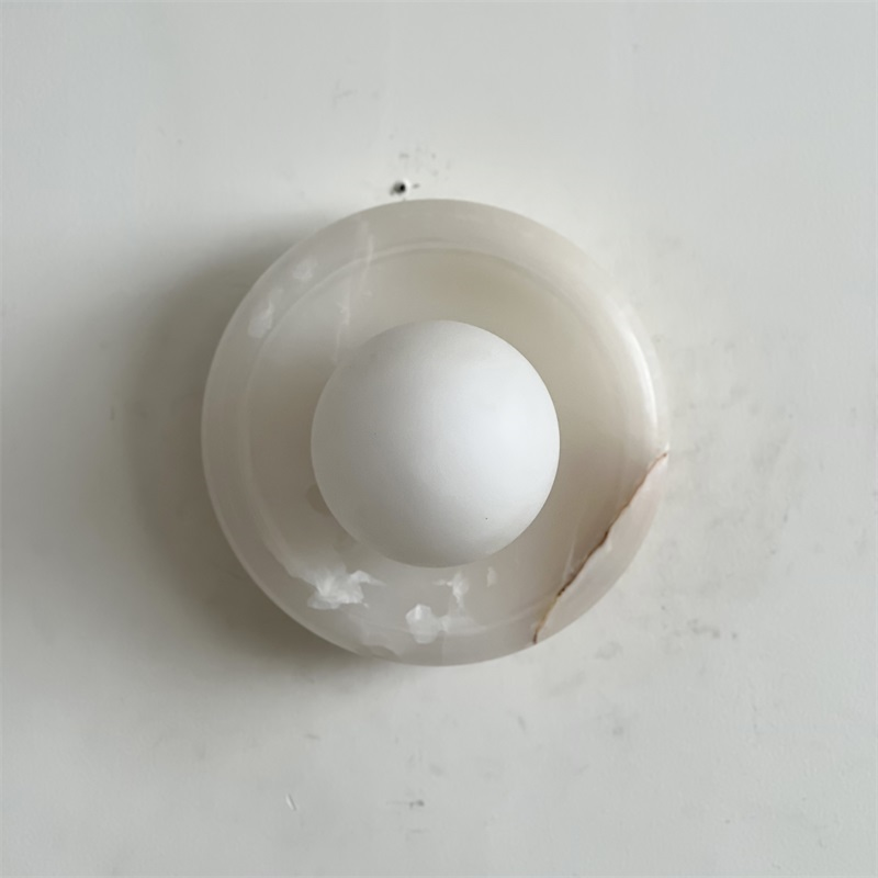 Aursilos Premium Nordic Art White Jade Glass Sconce Wall Lamp - Neutral Decor