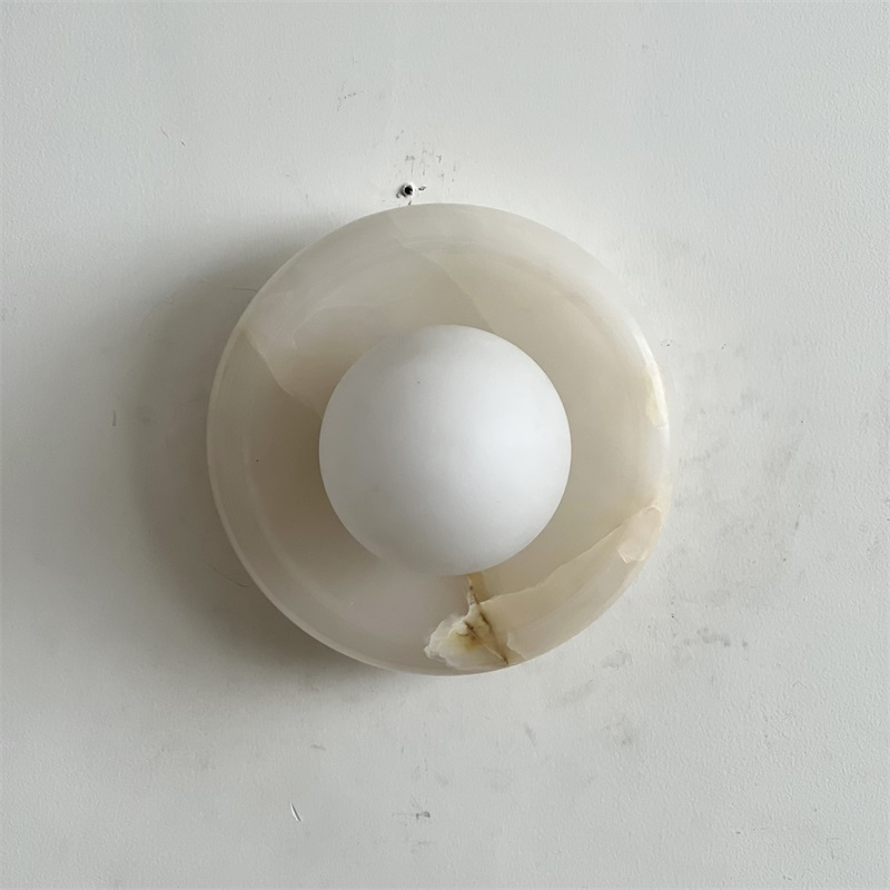 Aursilos Premium Nordic Art White Jade Glass Sconce Wall Lamp - Neutral Decor