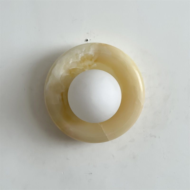 Aursilos Premium Nordic Art White Jade Glass Sconce Wall Lamp