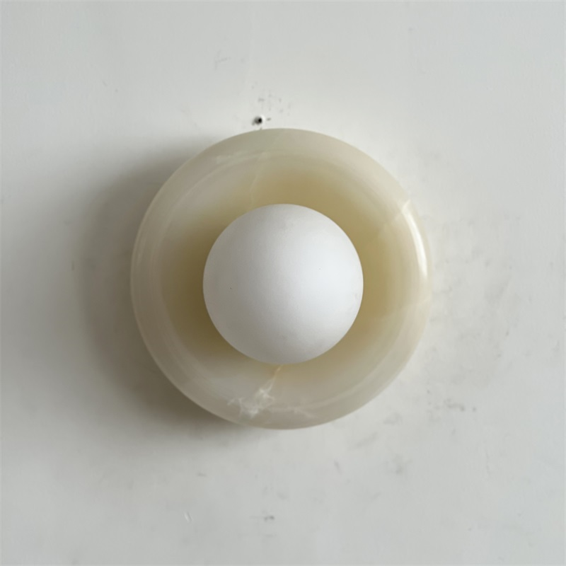 Aursilos Premium Nordic Art White Jade Glass Sconce Wall Lamp - Neutral Decor