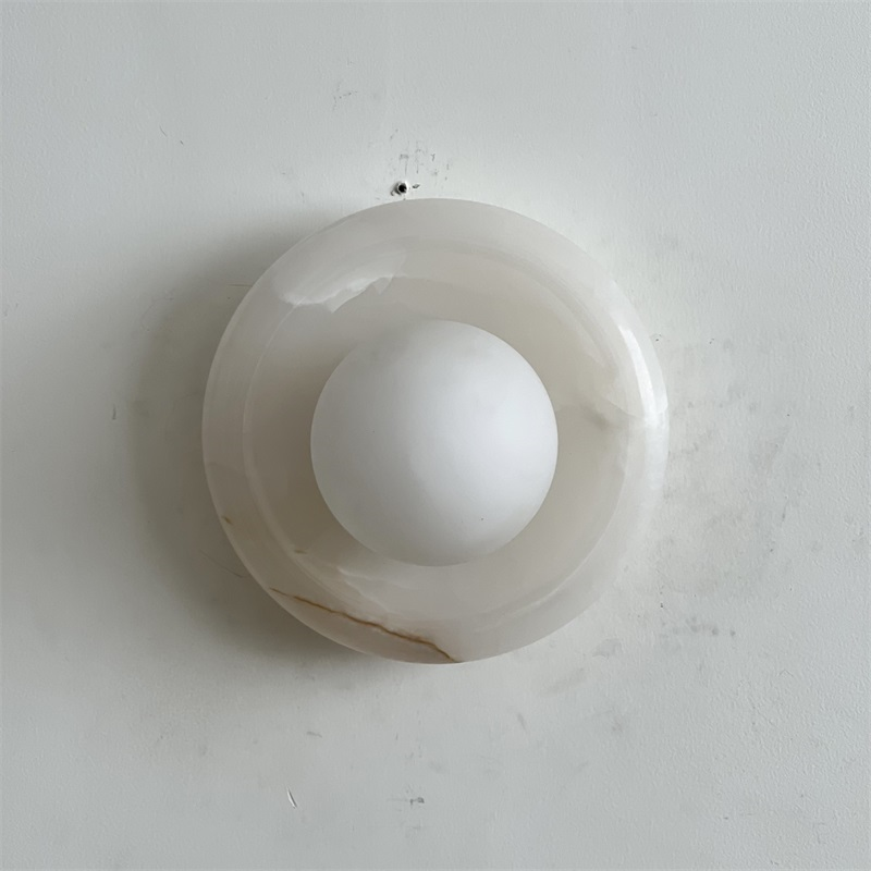 Aursilos Premium Nordic Art White Jade Glass Sconce Wall Lamp