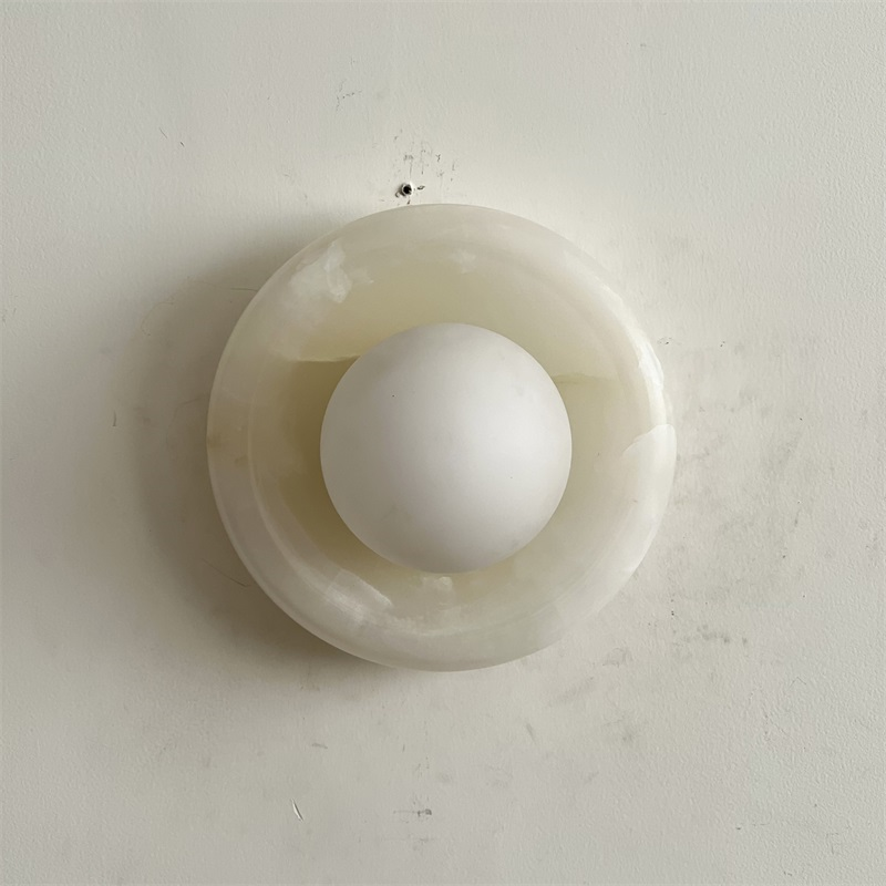 Aursilos Premium Nordic Art White Jade Glass Sconce Wall Lamp - Neutral Decor