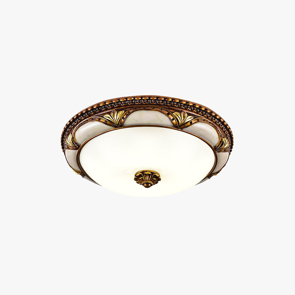 Silva Floral Retro Flush Mount Ceiling Light Antique Brass Living Room - Neutral Decor