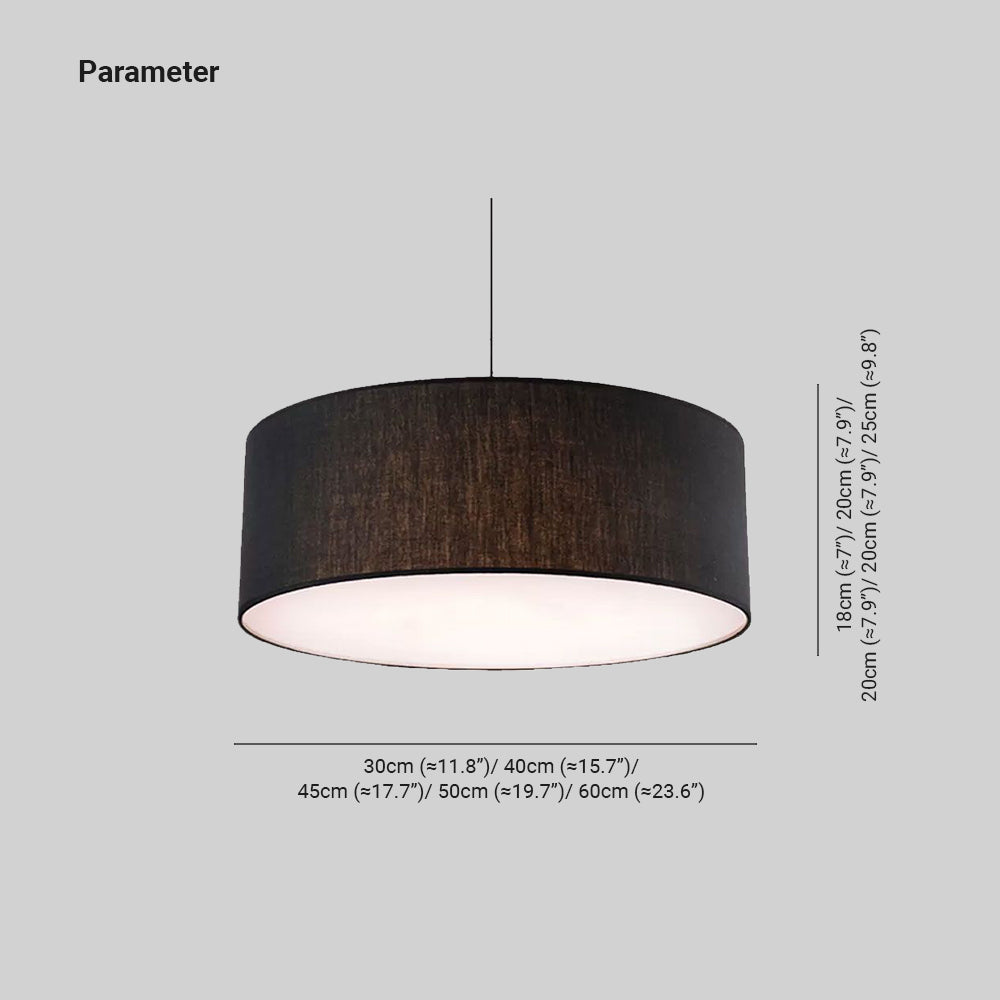Ritta Modern Fabric Drum Pendant Light Fabric Farmhouse - Neutral Decor
