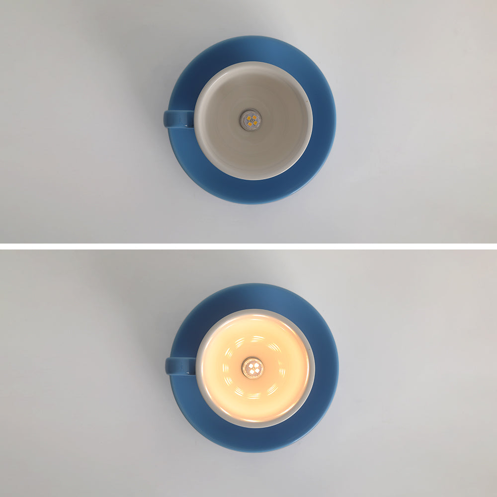 Valentina Modern Coffee Cups Ceramic Flush Ceiling Lighting - Neutral Decor