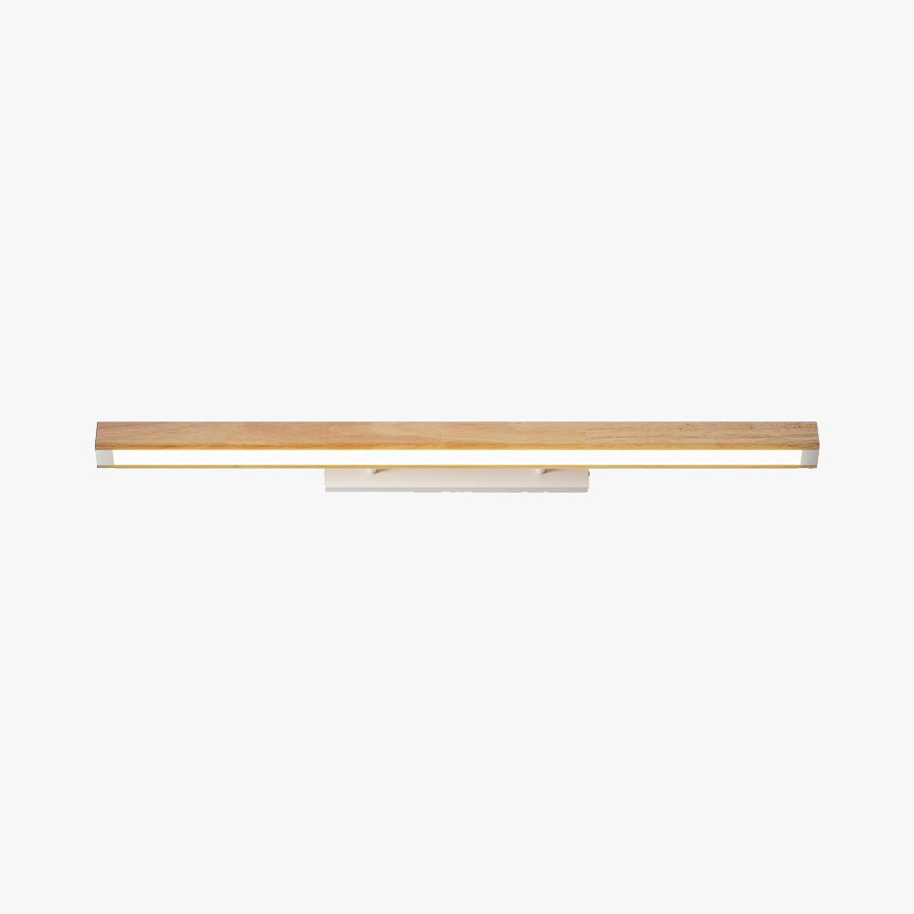 Muto Minimalist Linear Wood Vanity Wall Lamp, Bathroom - Neutral Decor