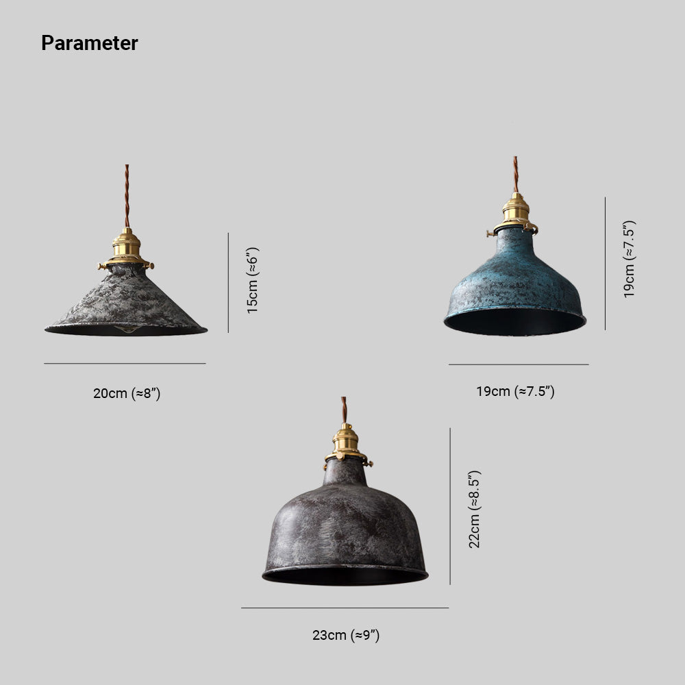 Silva Aged Rusty Vintage Rustic Finish Pendant Light, 3 Style - Neutral Decor