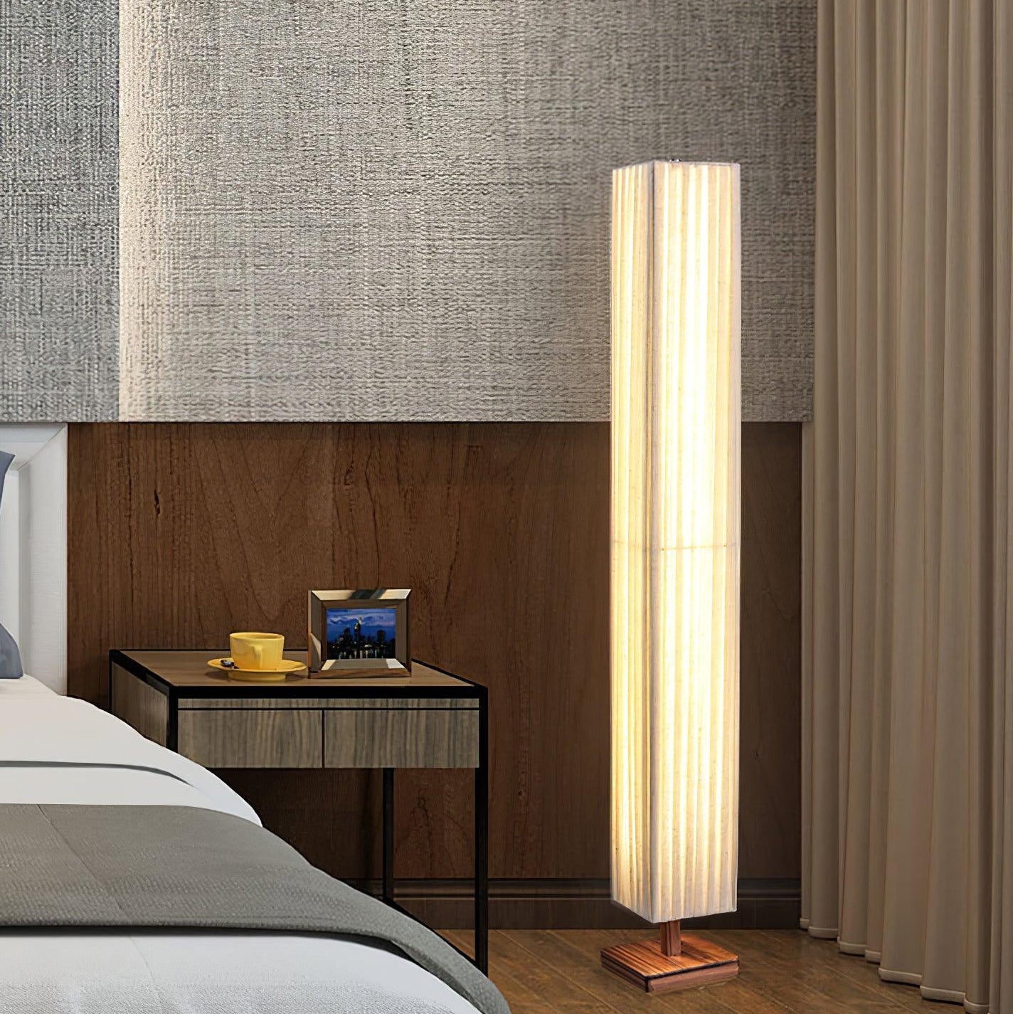 Vesolyre Japandi Fabric Floor Lamp - Neutral Decor