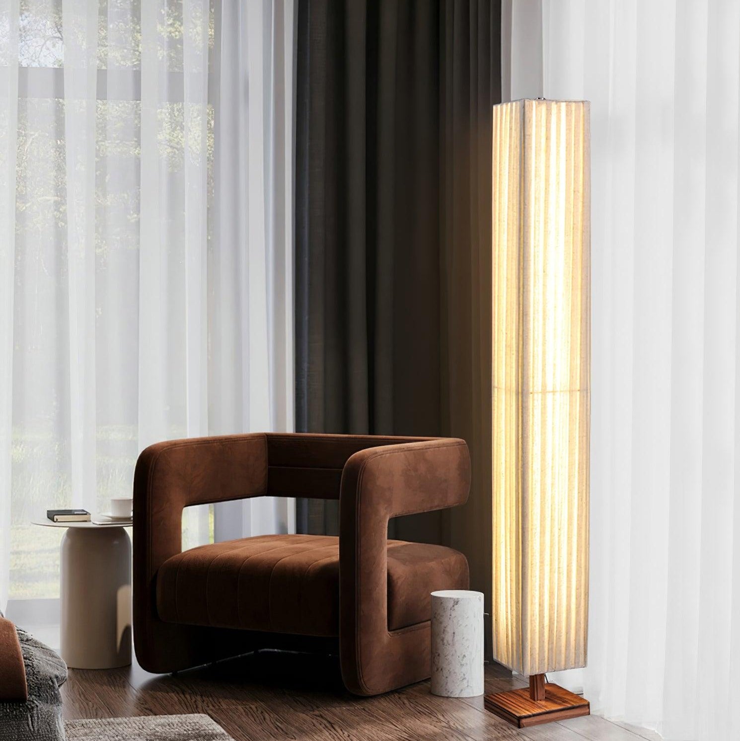 Vesolyre Japandi Fabric Floor Lamp