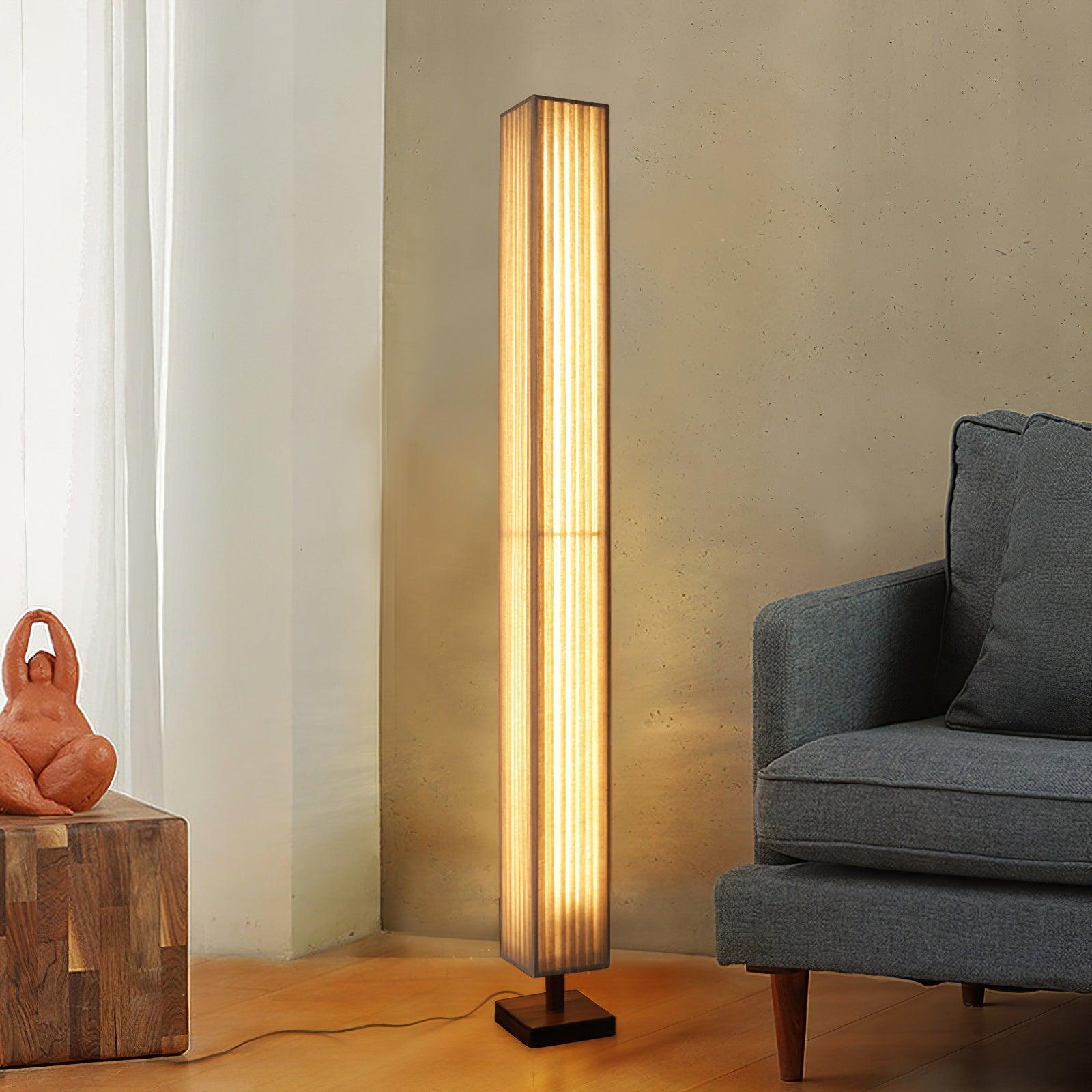 Vesolyre Japandi Fabric Floor Lamp - Neutral Decor