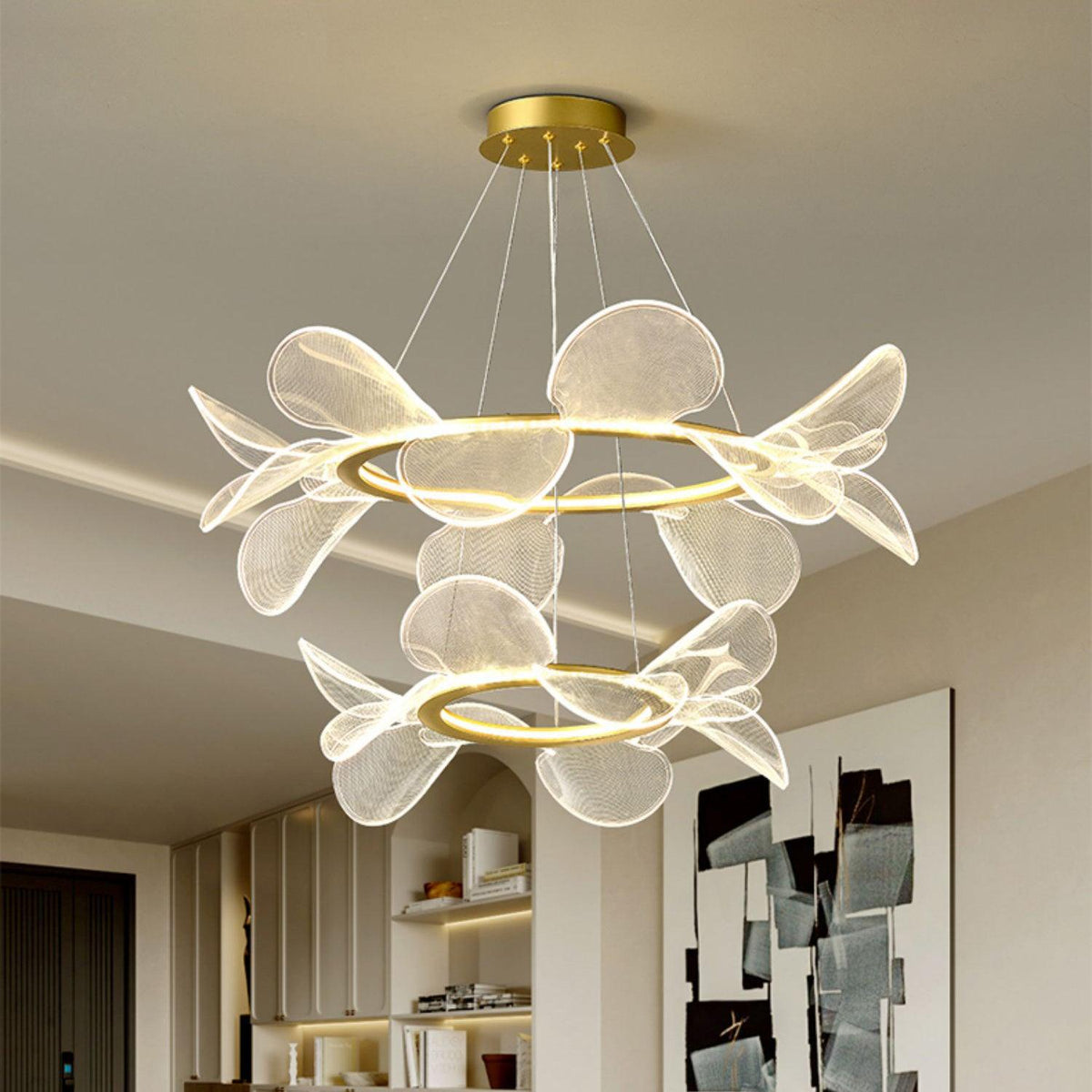Celalira Chandelier Bain Flying Flowers Acrylic
