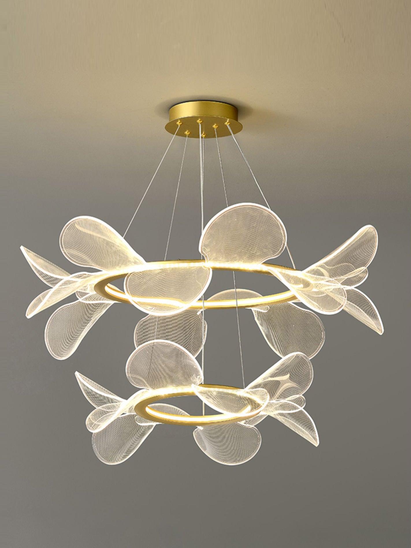 Celalira Chandelier Bain Flying Flowers Acrylic
