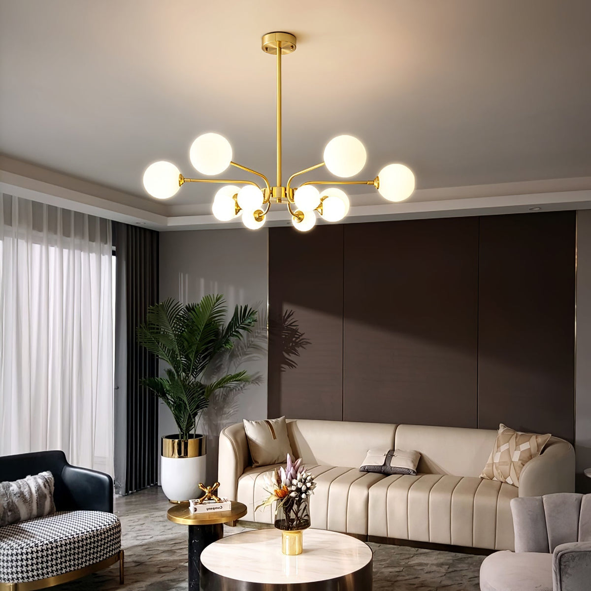 Wace Chandelier Globe Arm Modern