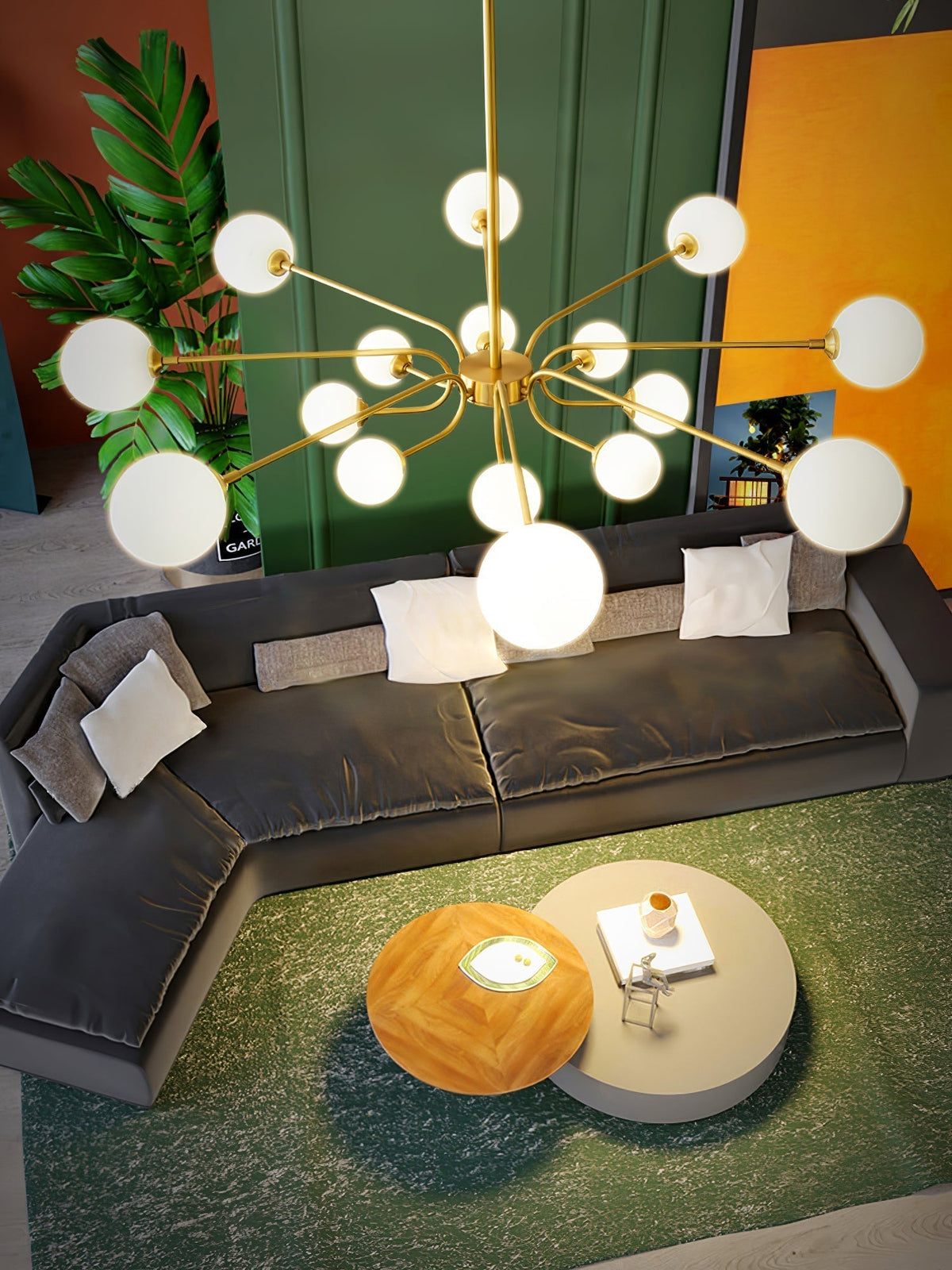 Wace Chandelier Globe Arm Modern