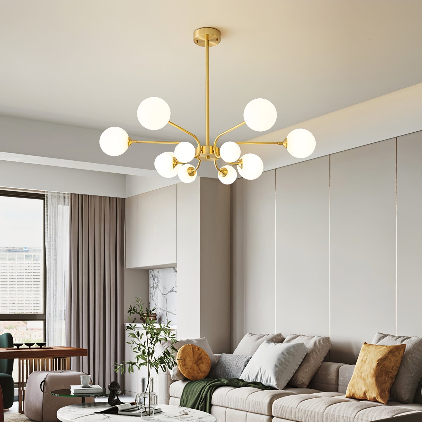 Wace Chandelier Globe Arm Modern