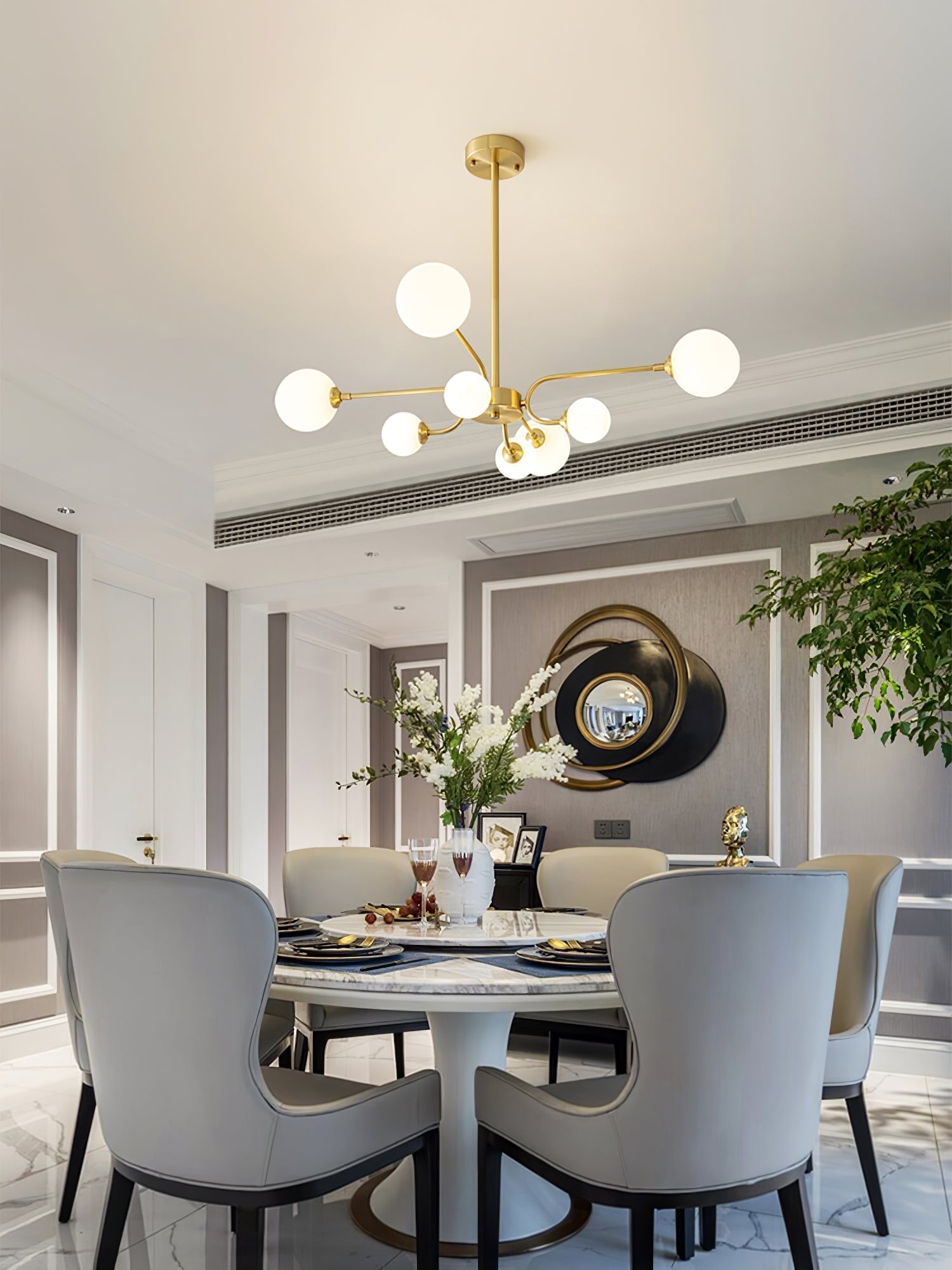 Wace Chandelier Globe Arm Modern