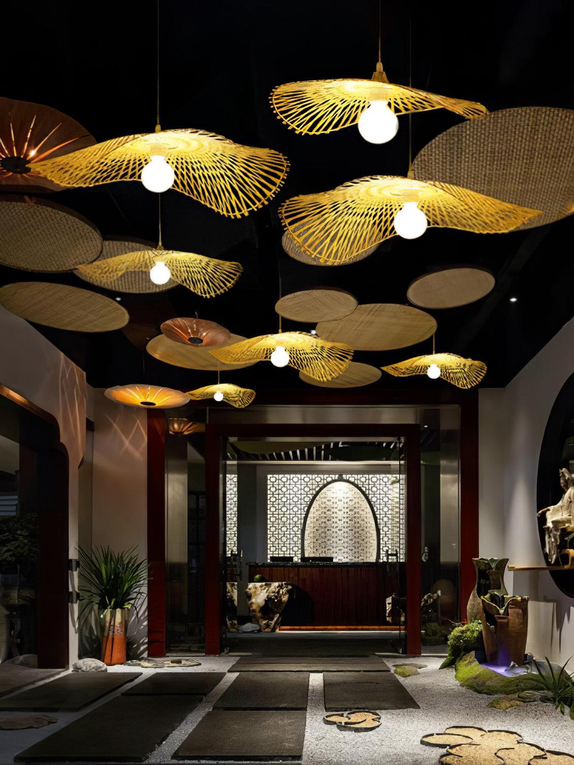 Twirl Bamboo Frame Pendant Lamp