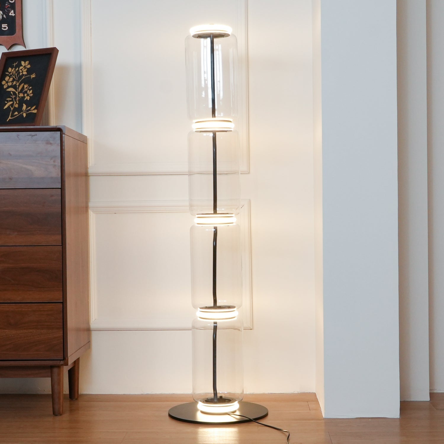Lustra Floor Lamp Bamboo Glass - Neutral Decor