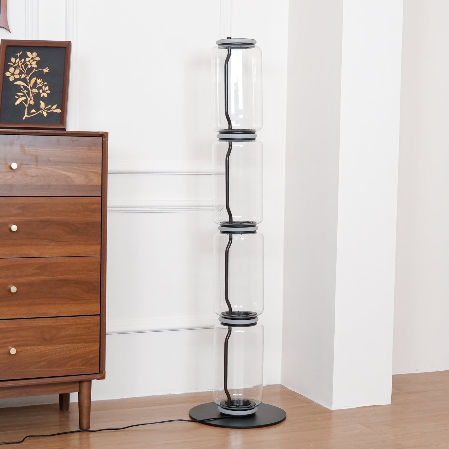 Lustra Floor Lamp Bamboo Glass - Neutral Decor