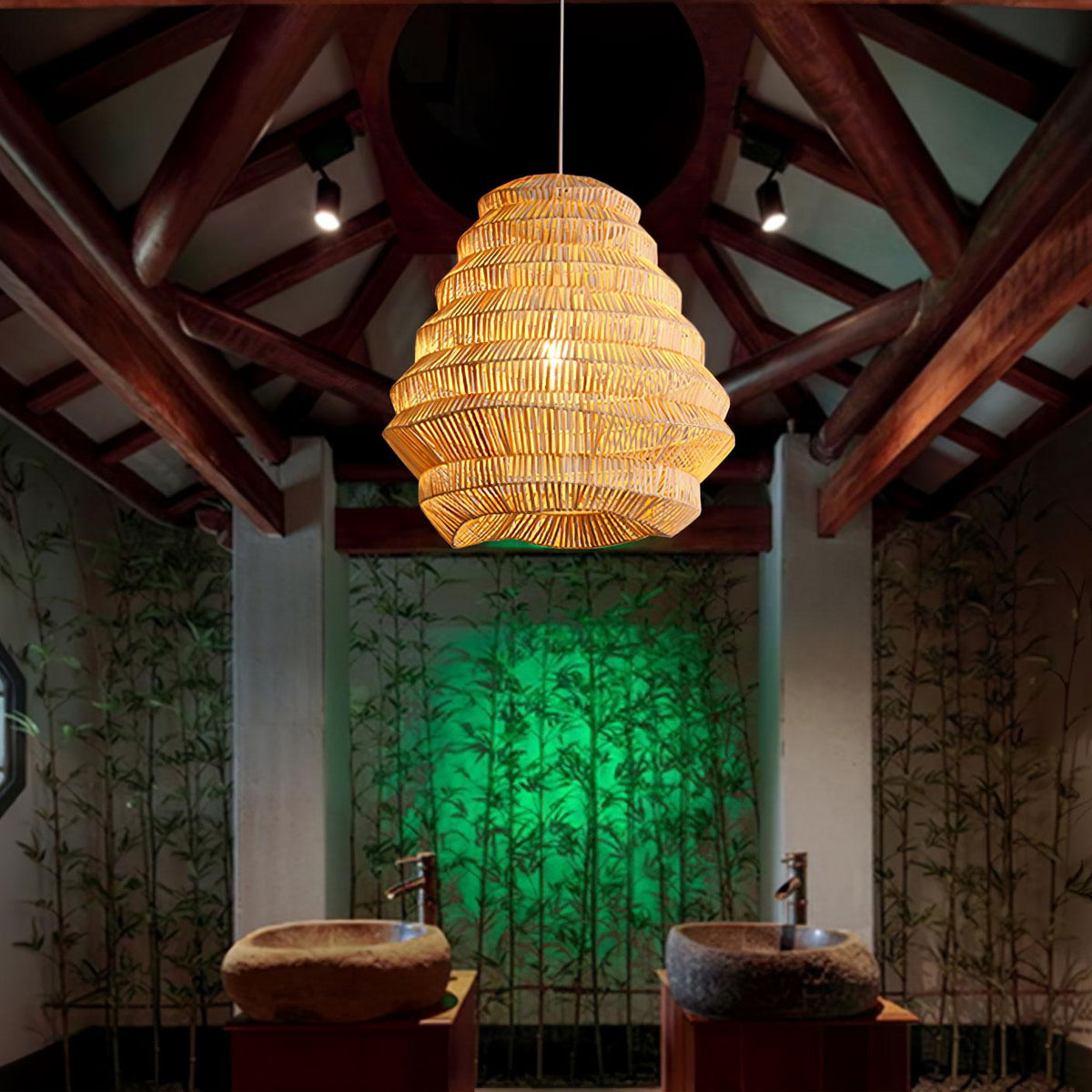 Strata Modern Bamboo Pendant Lamp