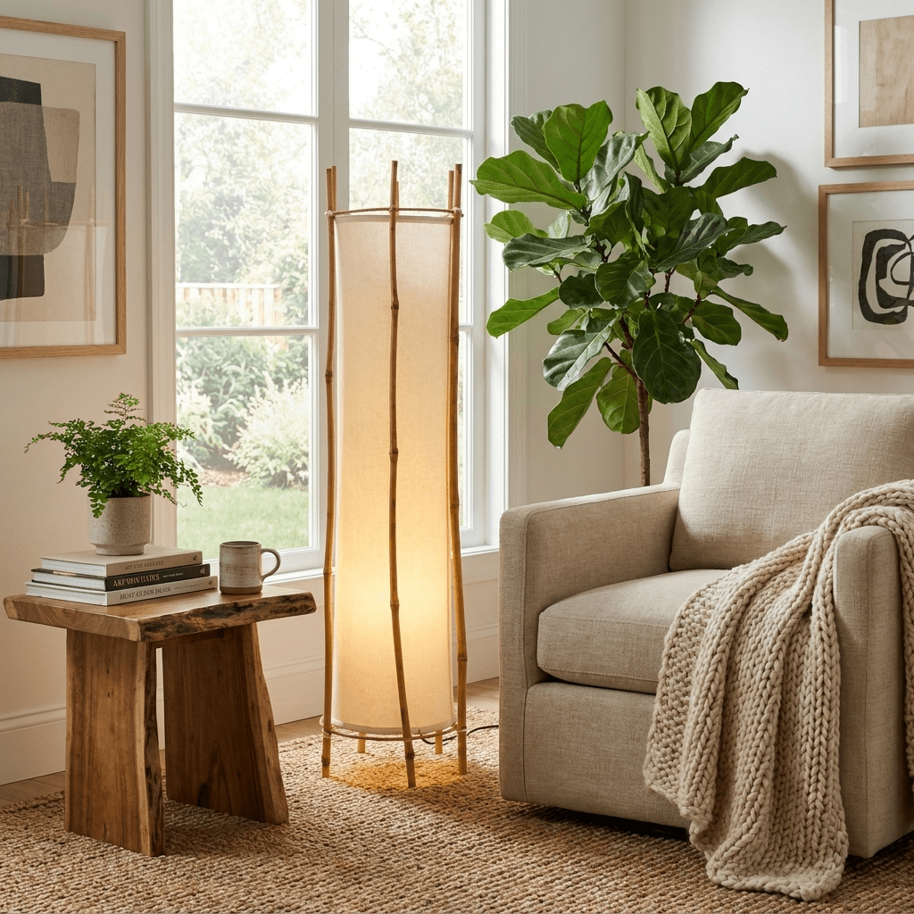 Canuia Bamboo Veil Lantern Floor Lamp