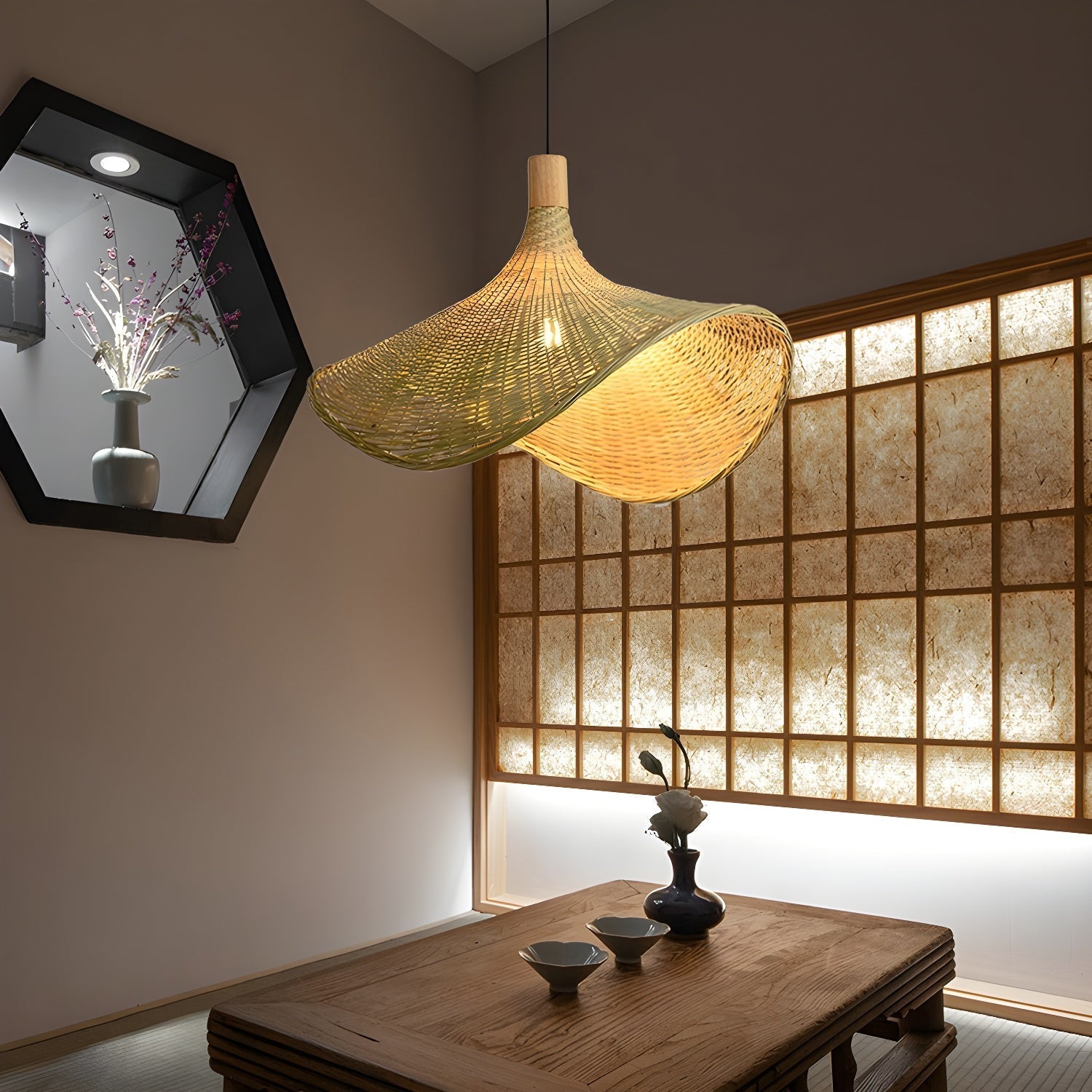 Marona Rattan Vintage Pendant Light - Neutral Decor