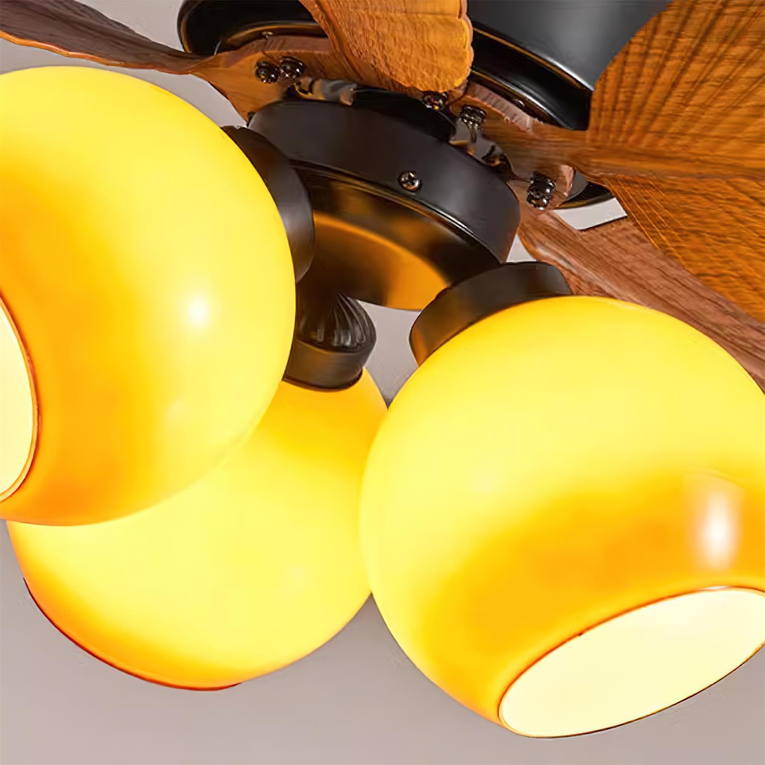 Celenina Tropical Glass Ceiling Fan Light